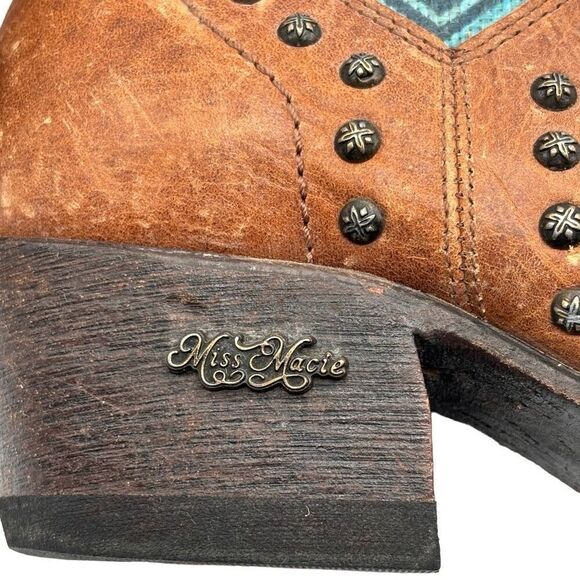 Miss Macie Bobby Jean Southwest Leather Boots Brown Size 6 - Picture 11 of 11